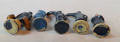 VINTAGE DINKY HORNBY DUBLO LOT OF FIVE METAL STATION FIGURES