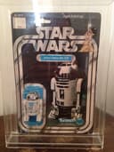 VINTAGE KENNER STAR WARS 12 BACK-A R2d2 Inc AFA Acylic Case