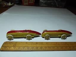 VINTAGE PRE-WAR 23A DINKY RACING CARS BOTH CASTING ISSUES YELLOW AND RED