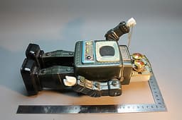 Vintage Tinplate Battery Operated TV Robot In Fair Condition Not Working (