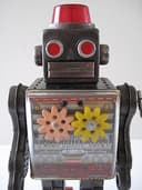 VINTAGE TINPLATE CLOCKWORK GEAR ROBOT  JAPAN