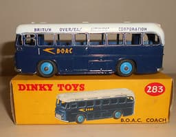 Boxed Dinky Toys DieCast #283 British Overseas Airways Corporation Coach 1956
