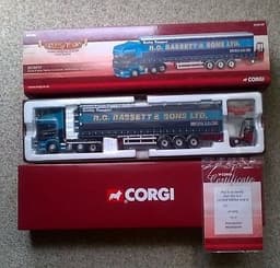 Corgi 1/50 Scale Truck -R G Bassett & Sons- Scania Topline Limited Edition
