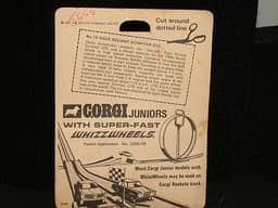CORGI JUNIORS WHIZZWHEELS MINT MODEL DIECAST ORIGINAL CARD OGLE RELIANT SCIMITAR