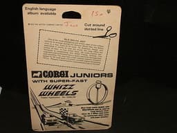 CORGI JUNIORS WHIZZWHEELS NEW DIECAST TOYS ORIGINAL CARD No.5 WILLYS JEEP