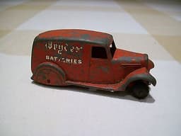 Dinky Toys Pre War Red Drydex & Exide Batteries Delivery Van # 28Y Rare !!!