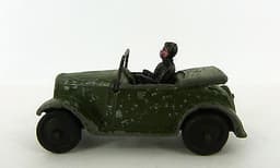 PRE WAR DINKY TOYS AUSTIN 7 ARMY STAFF CAR & DRIVER FIGURE No 152c & 150d