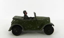 PRE WAR DINKY TOYS AUSTIN 7 ARMY STAFF CAR & DRIVER FIGURE No 152c & 150d