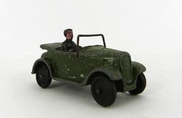 PRE WAR DINKY TOYS AUSTIN 7 ARMY STAFF CAR & DRIVER FIGURE No 152c & 150d