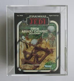 STAR WARS VINTAGE ROTJ EWOK ASSAULT CATAPULT (PALITOY STICKER) AFA 85 MISB