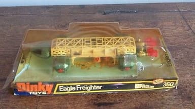 Vintage 1970s Dinky Toys Eagle Freighter 360 Space 1999 Die Cast Blue White Box
