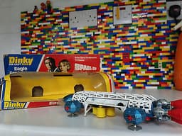 Vintage 1976 Dinky Toys Eagle Freighter 360 Space 1999 Die Cast Blue White & Box