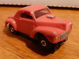 Vintage HO Scale Aurora Slot Race Car ~ FORD Willys~ Red ~ Complete ~ VERY NICE!