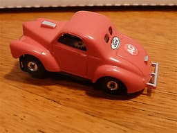 Vintage HO Scale Aurora Slot Race Car ~ FORD Willys~ Red ~ Complete ~ VERY NICE!