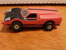 Vintage HO Scale Slot AURORA Race Car~ FORD J Car- Red/Black~complete~Very Nice!