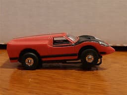 Vintage HO Scale Slot AURORA Race Car~ FORD J Car- Red/Black~complete~Very Nice!