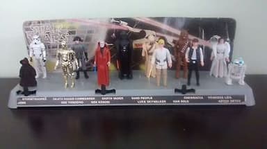 Vintage Star Wars Display Stand 1977 Mail Away First 12 Kenner figures + weapons