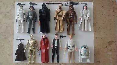 Vintage Star Wars Display Stand 1977 Mail Away First 12 Kenner figures + weapons