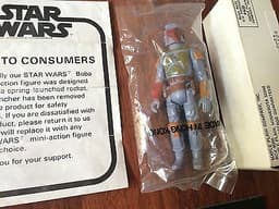 Vintage Star Wars ESB Boba Fett Sealed Baggie AFA WORTHY Mailer Mail Away 1979