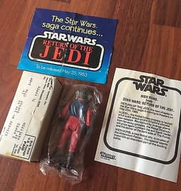 Vintage Star Wars ROTJ Nien Nunb Sealed Baggie AFA WORTHY Mailer Mail Away 1983