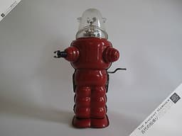 YOSHIYA ROBOT SPACE TROOPER 1959 RED HORIKAWA TIN JAPANESE VINTAGE ROBBIE RARE!!