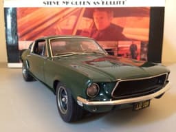 1968 \'BULLITT\' FORD MUSTANG 1:18 SCALE by AUTOart. HIGHEST QUALITY MOVIE CAR!