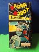 60s VINTAGE TIN RADAR ROBOT IN BOX BY NOMURA JAPAN REMOTE CONTROL TOY