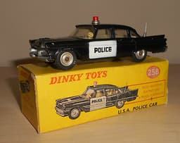 Boxed Dinky Toys DieCast 1/43 Scale #258 Dodge Royal Sedan USA Police Car 1966