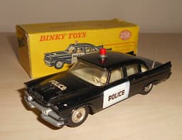 Boxed Dinky Toys DieCast 1/43 Scale #258 Dodge Royal Sedan USA Police Car 1966