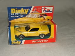 DINKY TOYS DIECAST NEW BOXED No.112 PURDEY\'S TRIUMPH TR7 TV SERIES AVENGERS 1:43