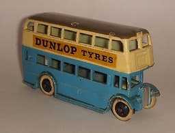 Dinky Toys GB Pre War ref 29c Double Decker Motor Bus DUNLOP ORIGINAL VERY RARE!