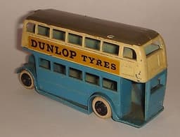 Dinky Toys GB Pre War ref 29c Double Decker Motor Bus DUNLOP ORIGINAL VERY RARE!