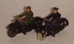 Dinky Toys GB Pre War ref 37 Motor Cycles Police Civilian - ORIGINAL VERY RARE!