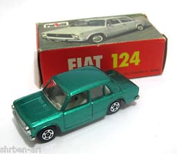 Rare Vintage POLISTIL Fiat 124 Diecast Car Model Italy RJ14 1970\'s Politoys