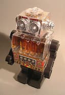 SH HORIKAWA Japan Piston Robot & Box Vintage Space Tin Toy Car 1970 Mint