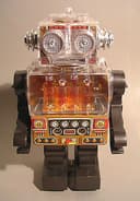 SH HORIKAWA Japan Piston Robot & Box Vintage Space Tin Toy Car 1970 Mint