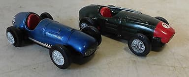 Two SCALEXTRIC Tin Plate Cars - 7 & 9 - Original - Vintage