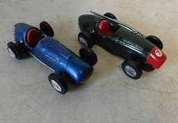 Two SCALEXTRIC Tin Plate Cars - 7 & 9 - Original - Vintage