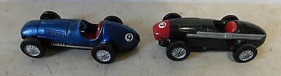 Two SCALEXTRIC Tin Plate Cars - 7 & 9 - Original - Vintage