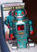 VINTAGE 1960s MECHANICAL MIGHTY ROBOT IN BOX