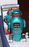VINTAGE 1960s MECHANICAL MIGHTY ROBOT IN BOX