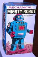 VINTAGE 1960s MECHANICAL MIGHTY ROBOT IN BOX