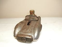 VINTAGE ASAHI 1950s-60s TIN FRICTION SPACE PATROL CAR WITH ROBOT DRIVER.