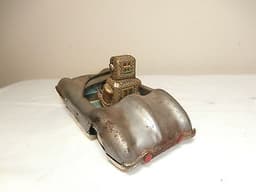 VINTAGE ASAHI 1950s-60s TIN FRICTION SPACE PATROL CAR WITH ROBOT DRIVER.