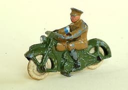 Vintage Original Pre War Dinky Toys Military Army Motorcycle Dispatch Rider 37c.