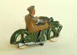 Vintage Original Pre War Dinky Toys Military Army Motorcycle Dispatch Rider 37c.