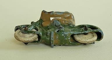 Vintage Original Pre War Dinky Toys Military Army Motorcycle Dispatch Rider 37c.