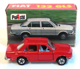 Vintage POLISTIL Fiat 132 GLS Diecast Red Car Model Italy RJ15 RJ  Politoys