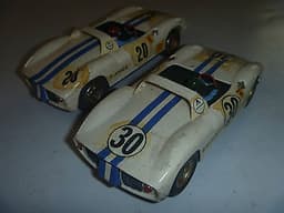 VINTAGE SLOT CAR FERRARI x2 COX REVELL MONOGRAM ?? SIM SCALEXTRIC