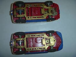 VINTAGE SLOT CAR FERRARI x2 COX REVELL MONOGRAM ?? SIM SCALEXTRIC